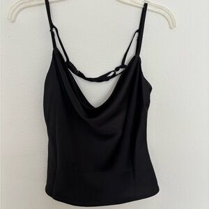 Nasty girl black satin cowl neck top